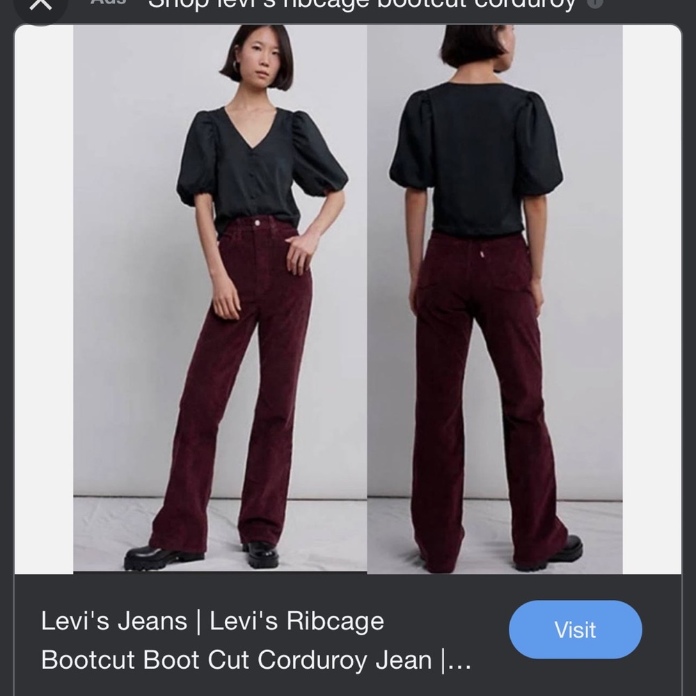 RIBCAGE BOOTCUT CORDUROY WOMEN'S PANTS
